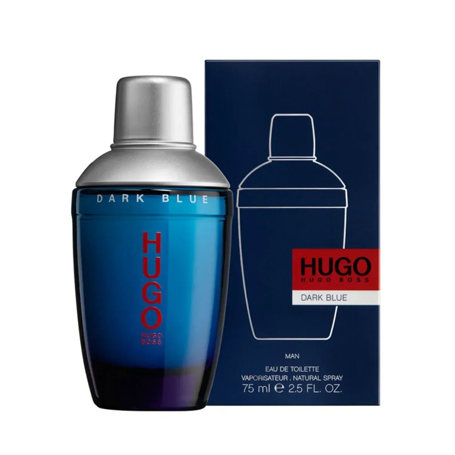 Hugo Boss Dark Blue Eau de Toilette 75ml bottle with retail box