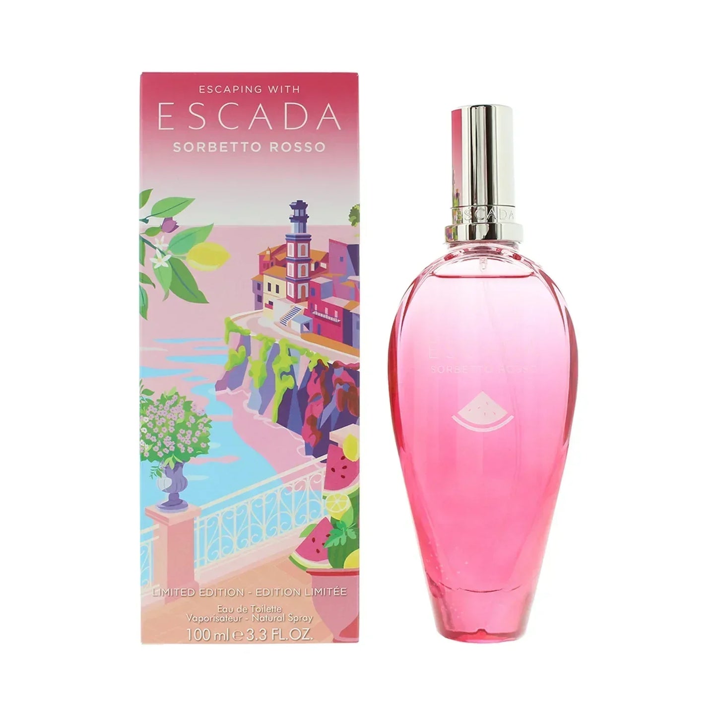 Escada Sorbetto Rosso Eau de Toilette 100ml bottle with retail box
