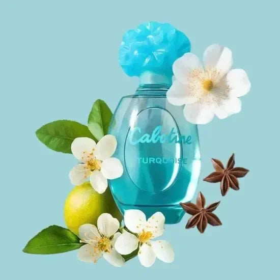 Calvin Klein Calyx Turquoise Eau de Parfum 50ml fragrance bottle with white flowers and star anise