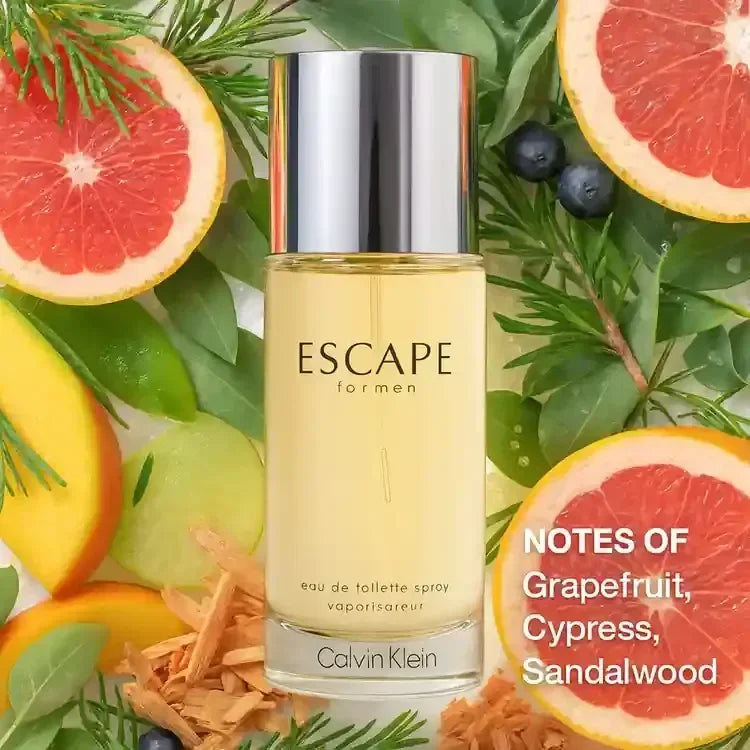 Calvin Klein Escape for Men eau de toilette 100ml fragrance bottle with citrus and wood notes