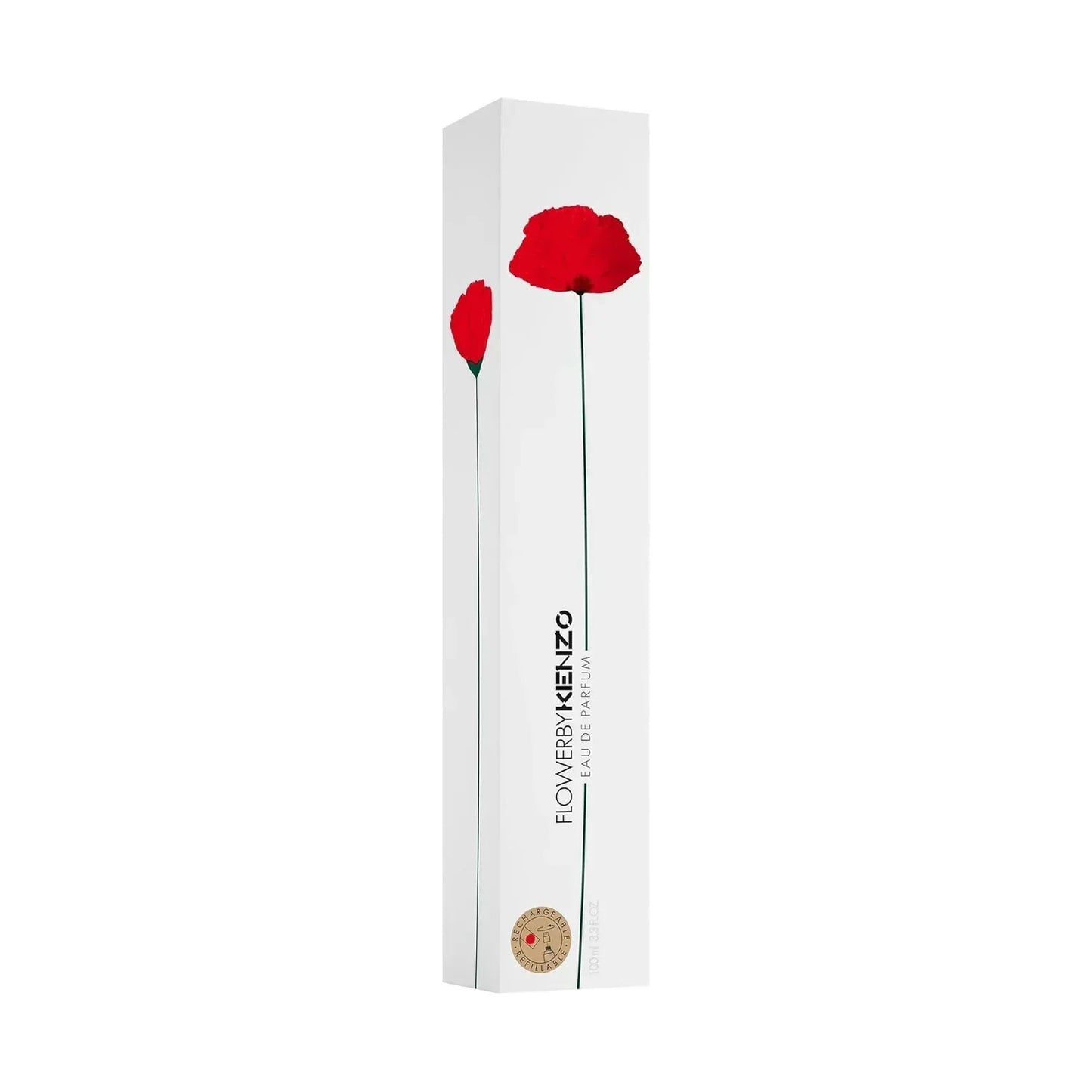 Flower by Kenzo Eau de Parfum retail box with red poppy design