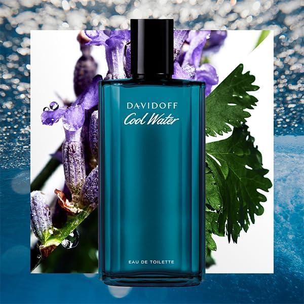 Davidoff Cool Water Eau de Toilette fragrance bottle with lavender and leaf imagery
