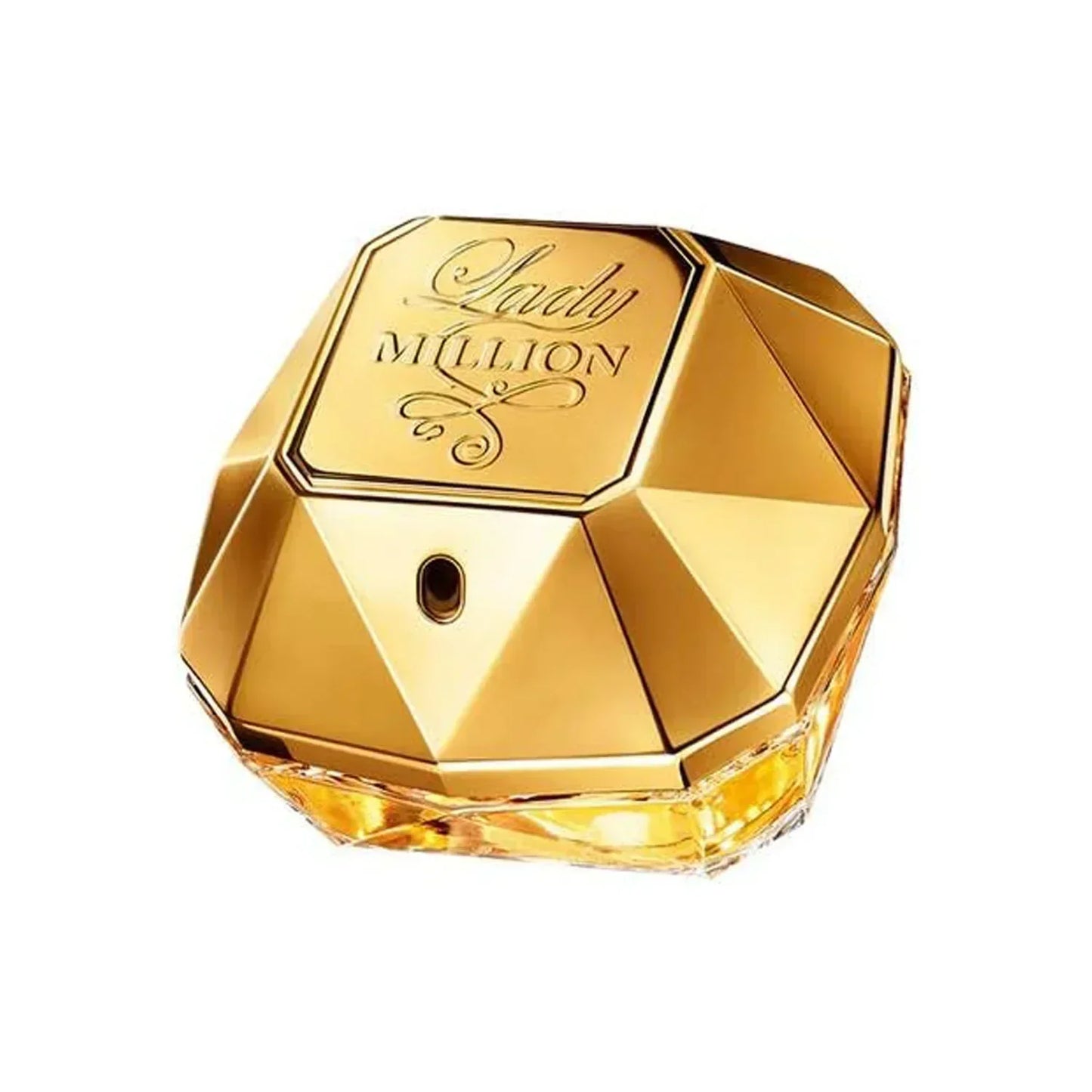 Lady Million Eau de Parfum 80ml gold diamond-cut fragrance bottle