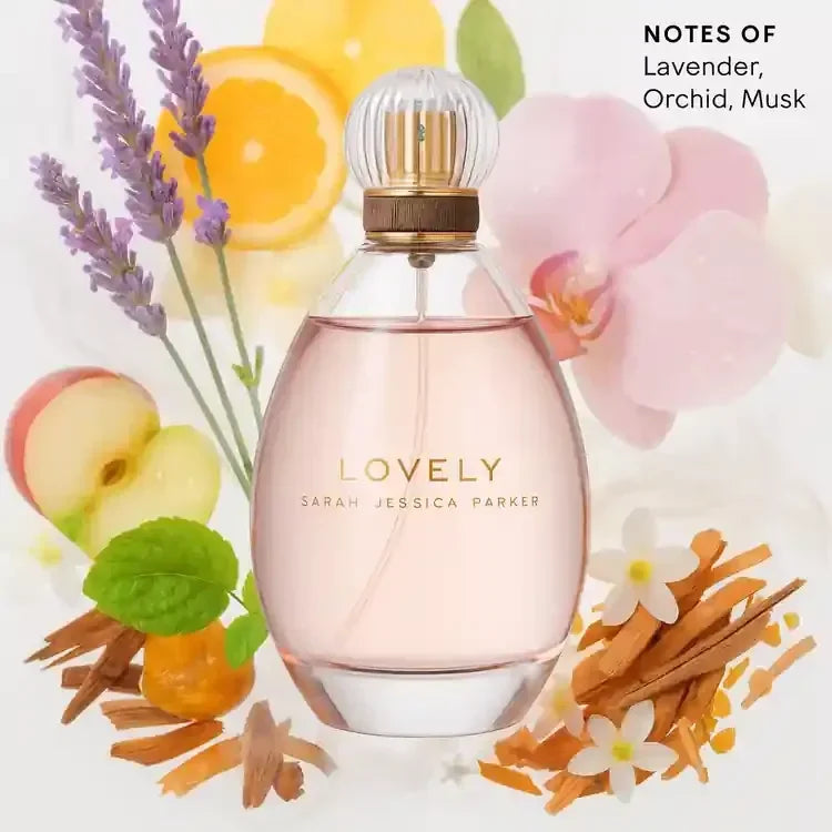 Sarah Jessica Parker Lovely Eau de Parfum 100ml fragrance bottle with lavender, orchid, musk notes