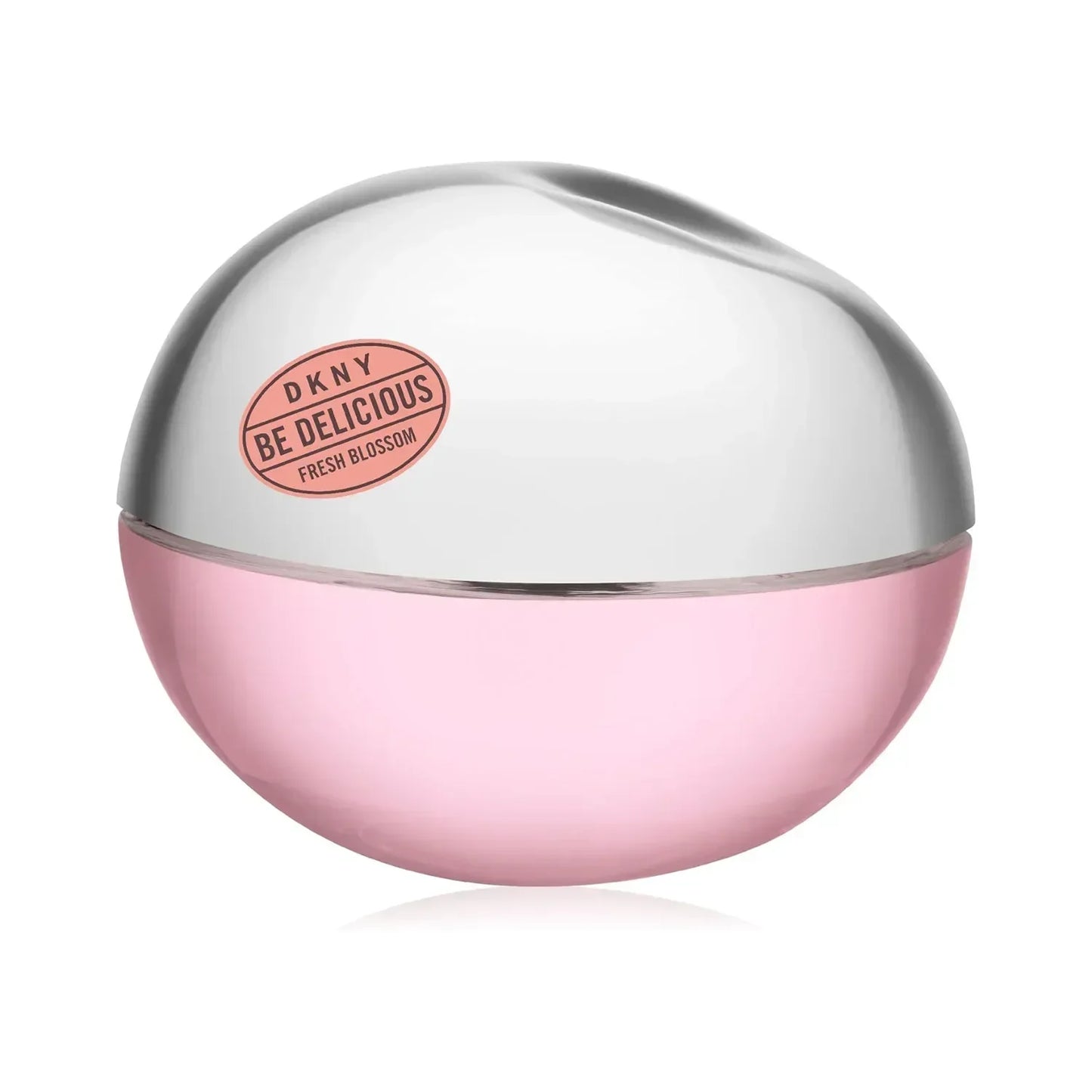 DKNY Be Delicious Fresh Blossom Eau de Parfum bottle with silver cap and pink liquid