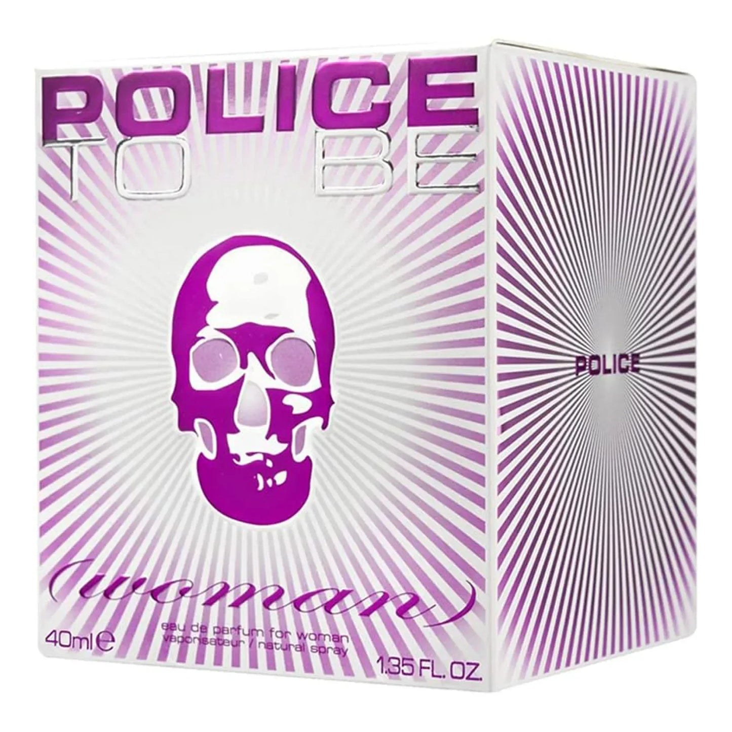 Police To Be Woman eau de parfum 40ml retail box with purple skull design