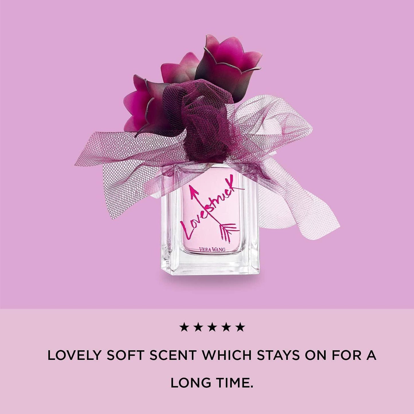 Vera Wang Lovestruck Eau de Parfum bottle with floral ribbon decoration