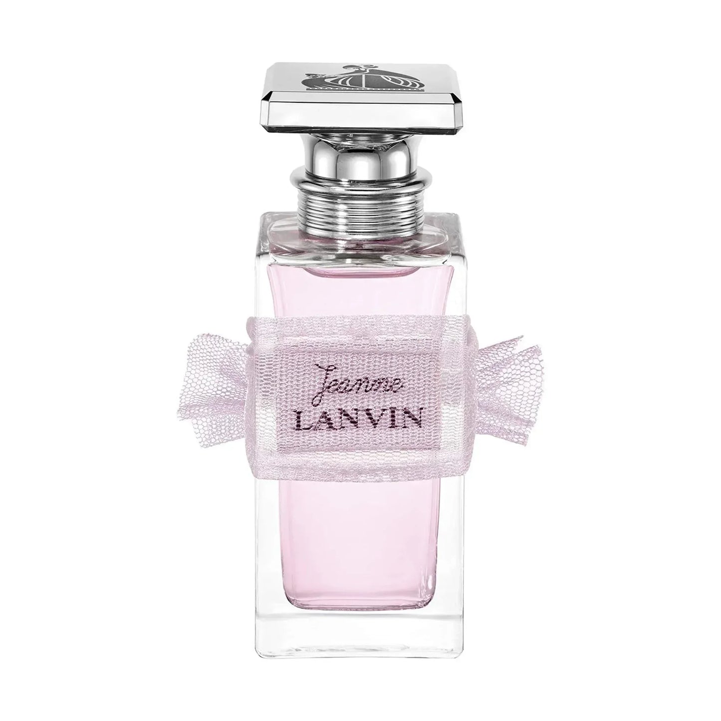 Jeanne Lanvin Eau de Parfum 80ml fragrance bottle with pink ribbon and silver cap