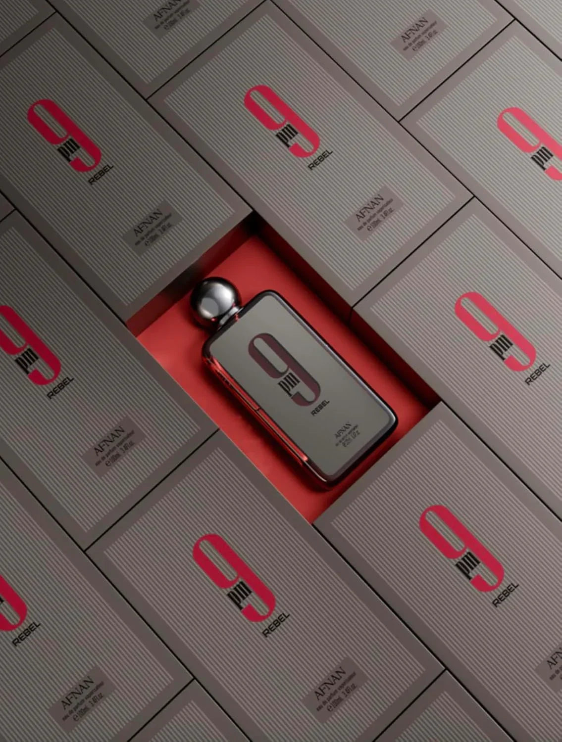 AFNAN 9 PM Rebel Eau de Parfum 100ml bottle with retail box