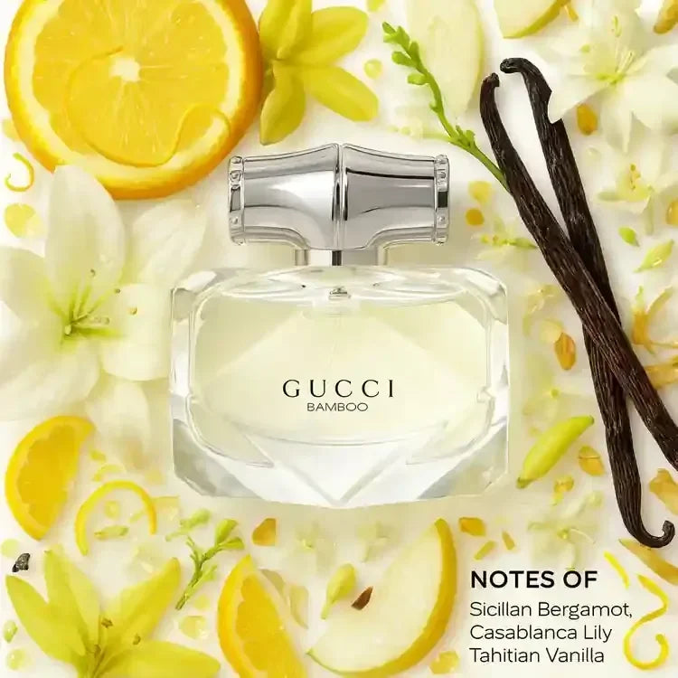 Gucci Bamboo Eau de Parfum 75ml fragrance bottle with citrus and vanilla notes