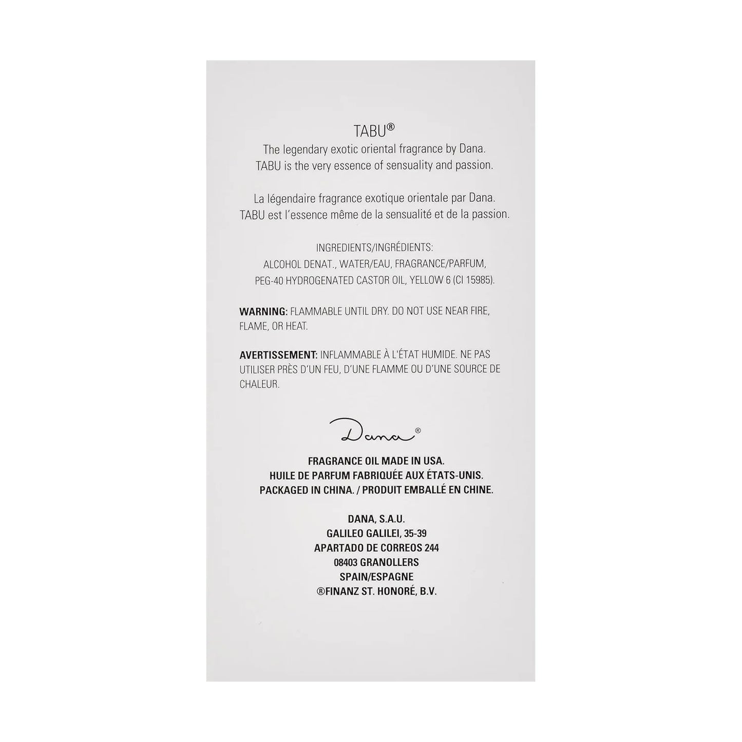 Dana Tabu Eau de Cologne 100ml-Perfumoi