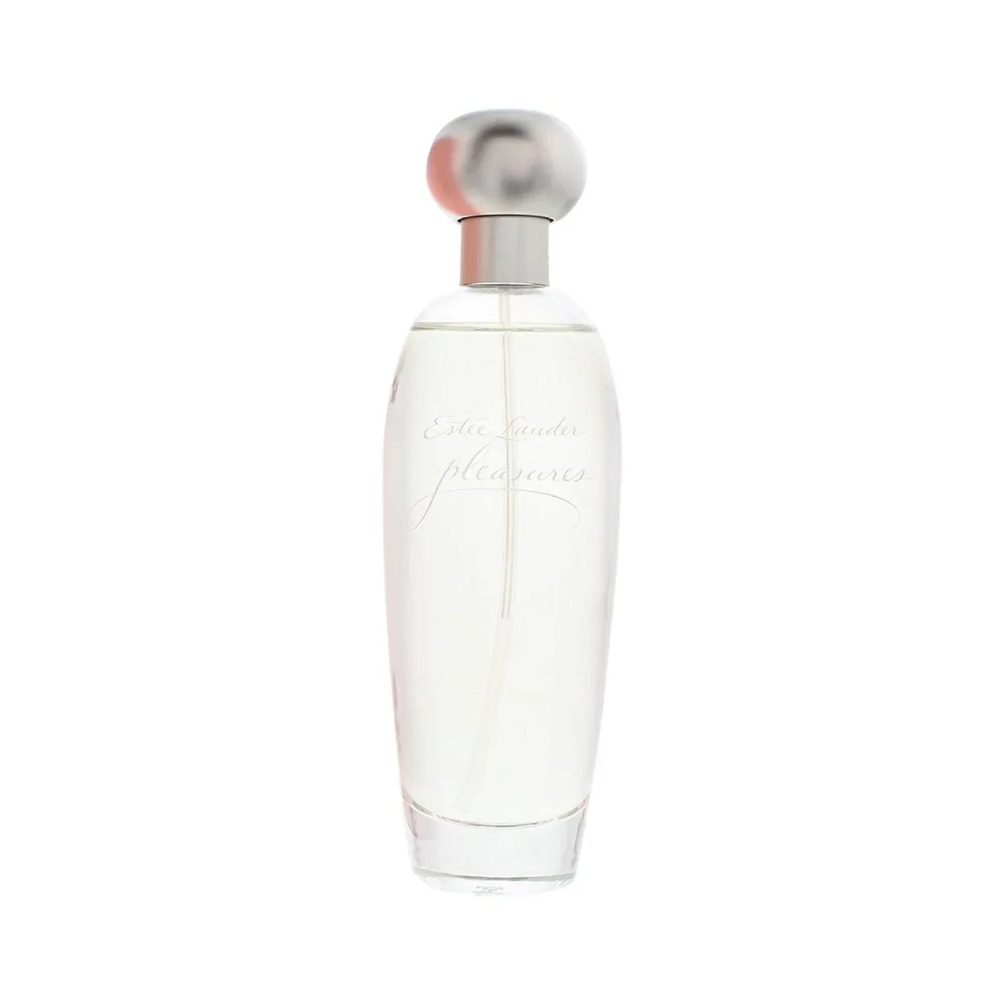 Estée Lauder Pleasures Eau de Parfum 100ml 50ml fragrance bottle with silver cap