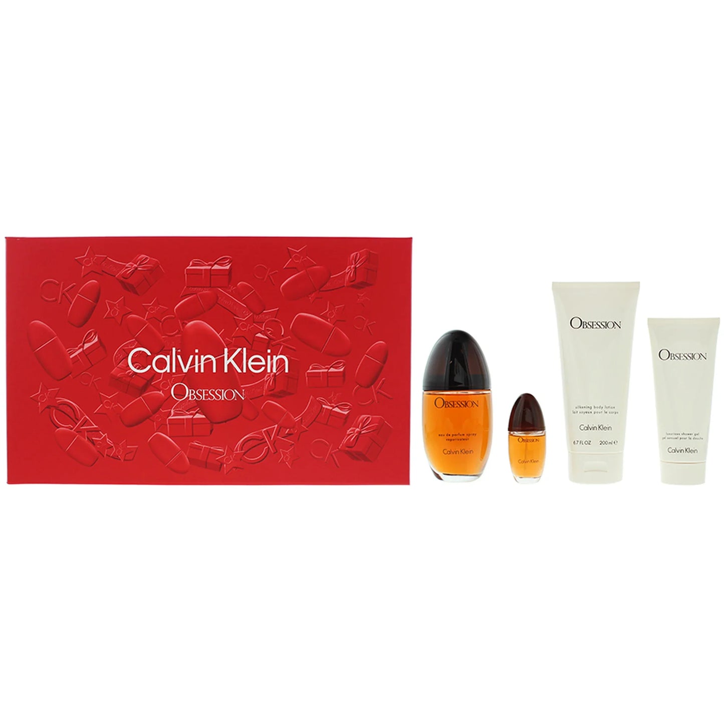 Calvin Klein Obsession eau de parfum spray 100ml with retail box and body care set