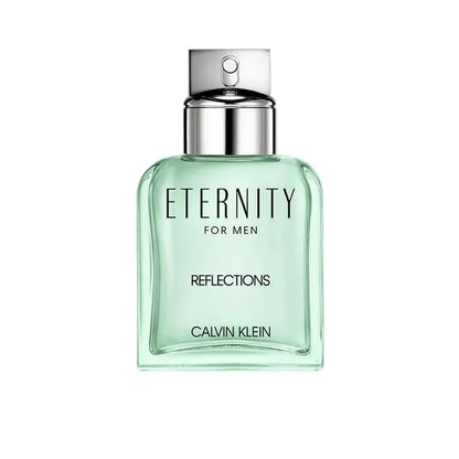 Calvin Klein Eternity for Men Reflections fragrance bottle with silver cap