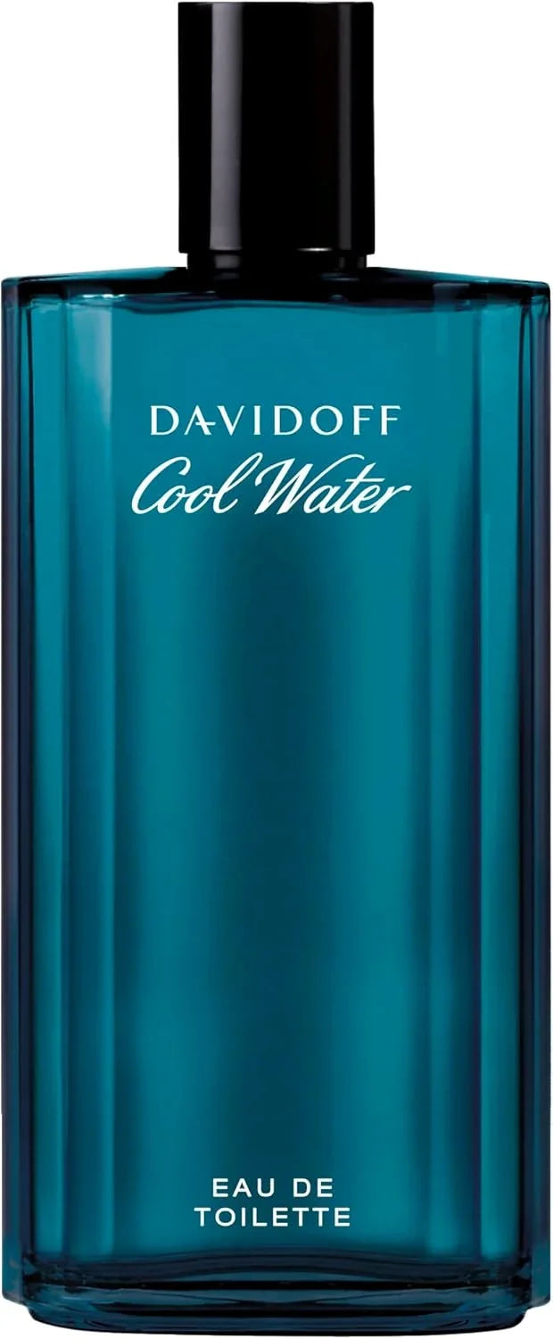 Blue Davidoff Cool Water eau de toilette bottle on a white background 200ml