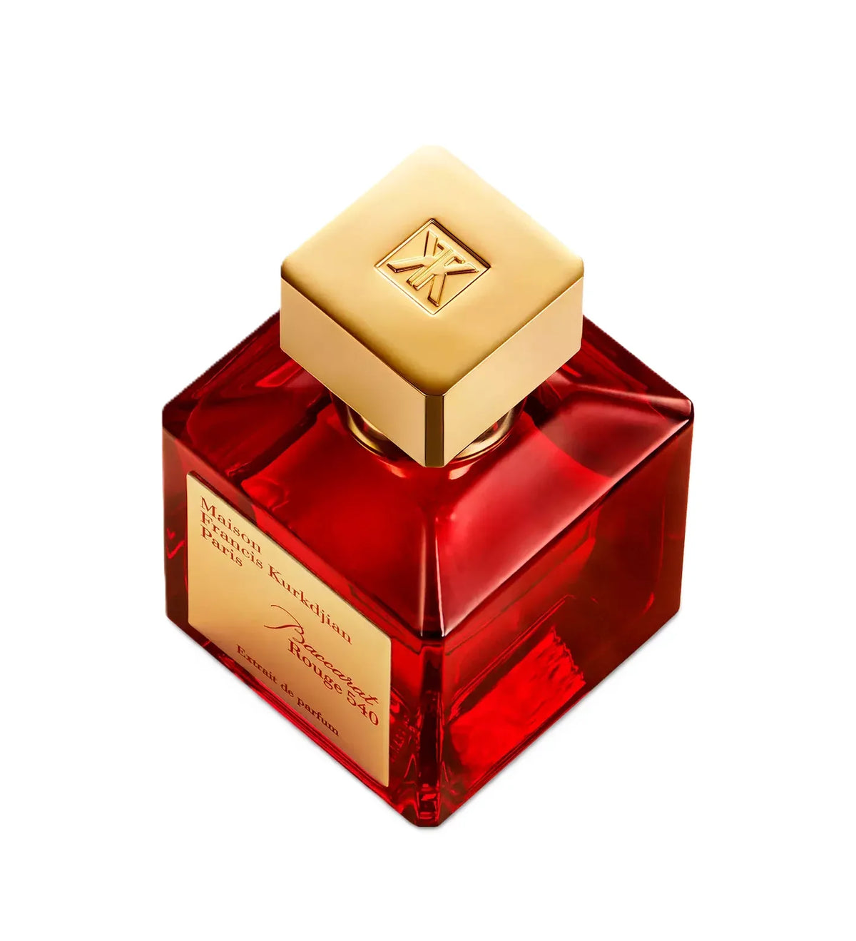 A bottle of Dior Sauvage Intense Eau de Parfum with a translucent deep red glass body and a metallic gold cap, shown on a solid white background.