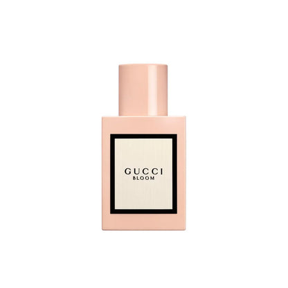Gucci Bloom Eau de Parfum fragrance bottle with pale pink design