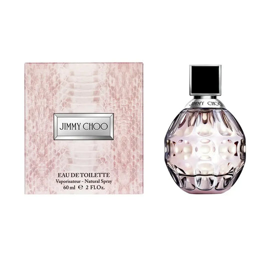 Jimmy Choo Eau de Toilette 60ml bottle with retail box, pink snakeskin packaging