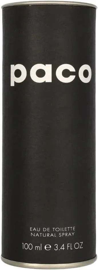 Paco Eau de Toilette 100 ml natural spray fragrance bottle with black packaging