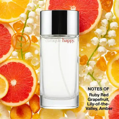 Clinique Happy Eau de Parfum fragrance bottle with citrus and floral notes