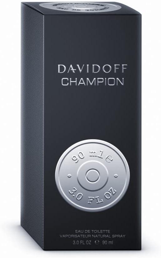 Davidoff Champion Eau de Toilette 90ml retail box with silver bullet design
