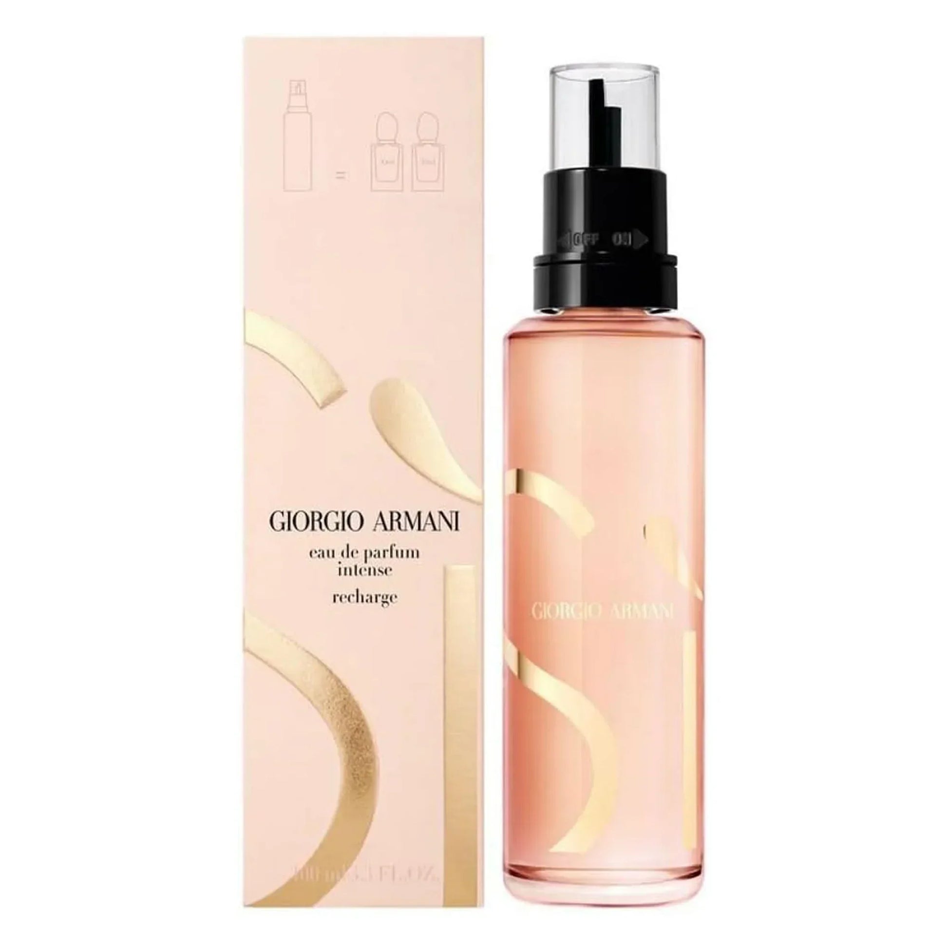 Giorgio Armani eau de parfum intense recharge 100ml bottle with retail box