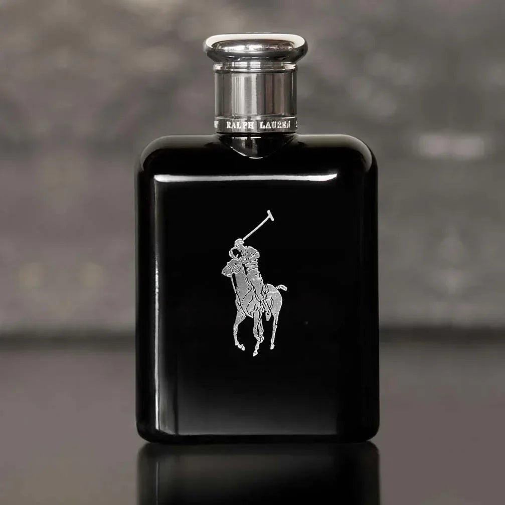 Ralph Lauren Polo Double Black Eau de Toilette 125ml fragrance bottle with silver cap and logo