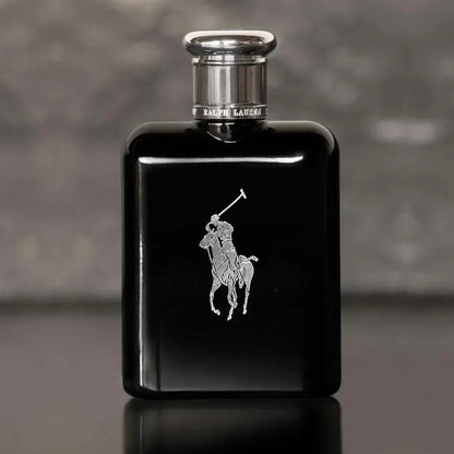 Ralph Lauren Polo Double Black Eau de Toilette 125ml fragrance bottle with silver cap and logo