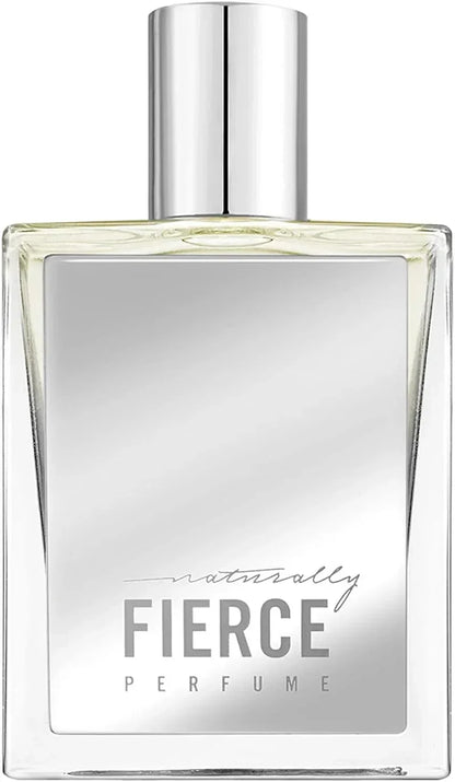 Naturally Fierce Perfume fragrance bottle with silver cap and clear glass design