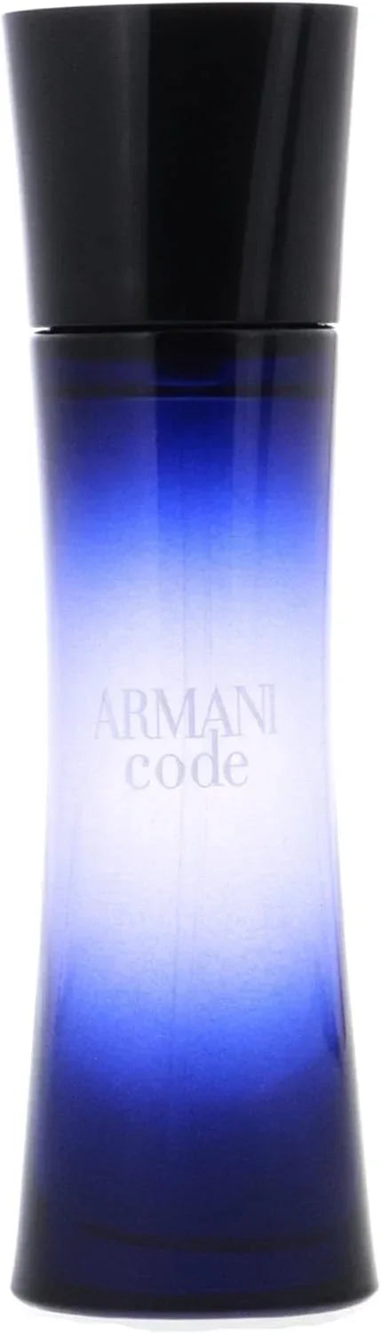 Armani Code Eau de Toilette 50ml fragrance bottle with black cap and blue gradient glass