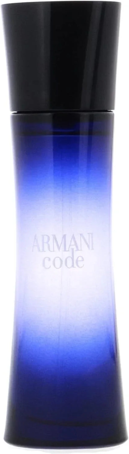 Armani Code Eau de Toilette 50ml fragrance bottle with black cap and blue gradient glass