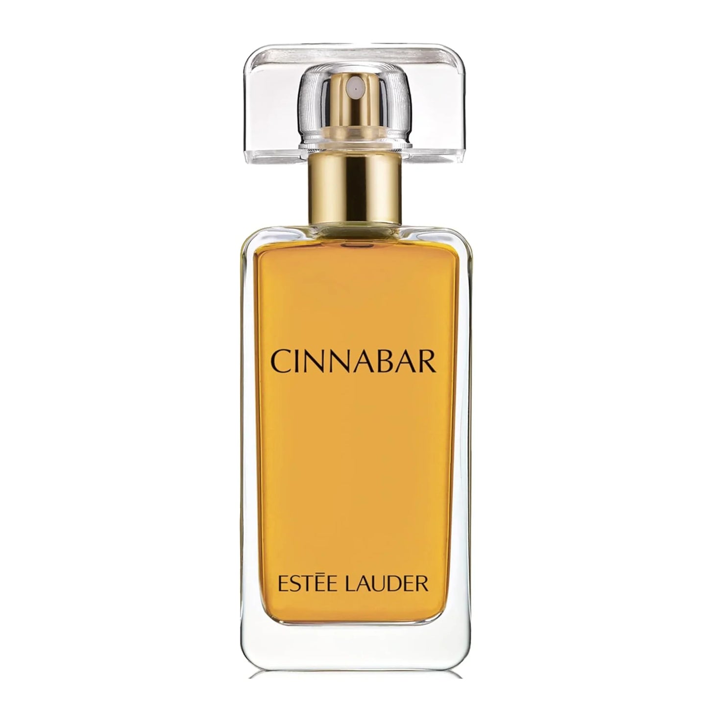 Estée Lauder Cinnabar perfume bottle on a white background
