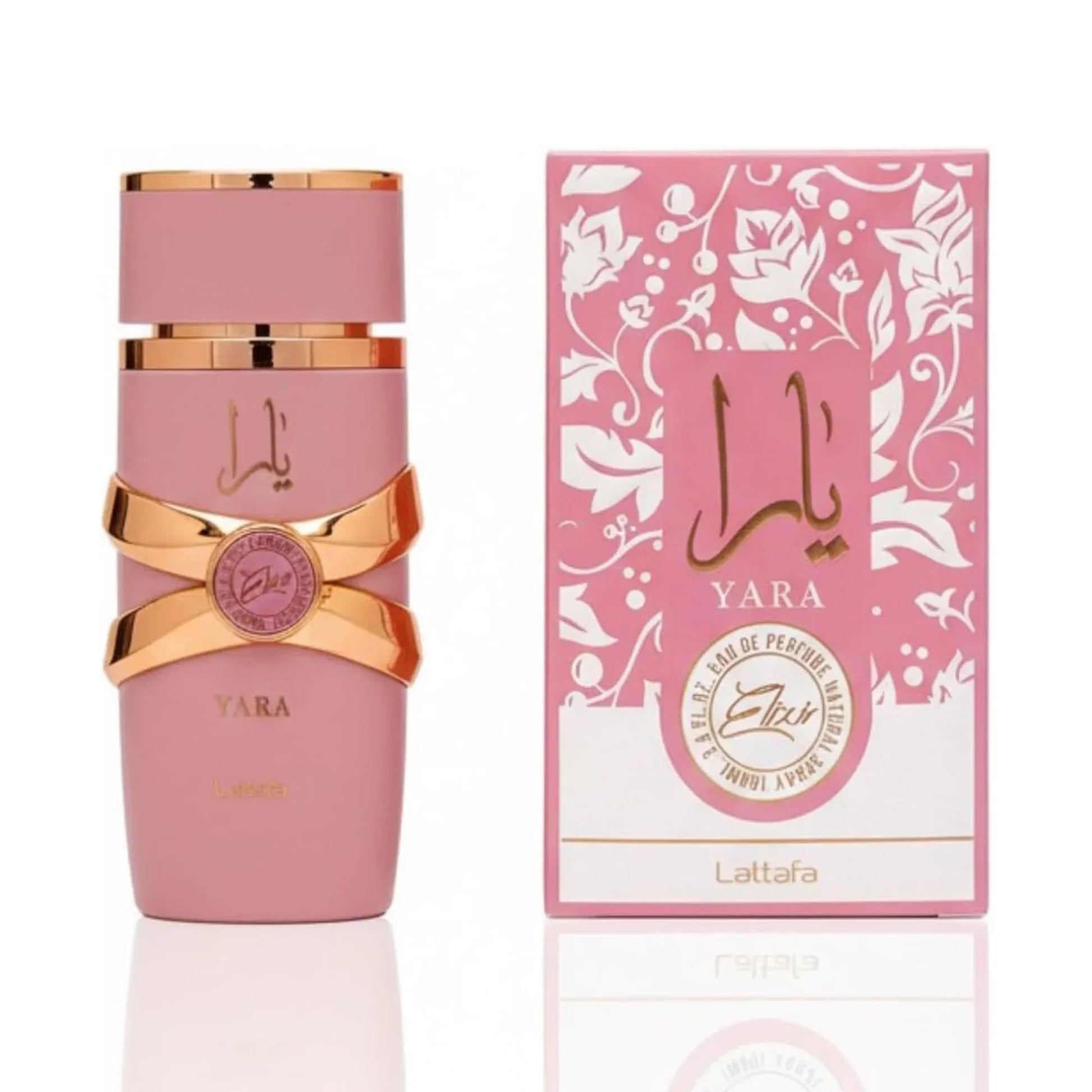 Lattafa Yara Elixir Eau de Parfum 100ml bottle with retail box