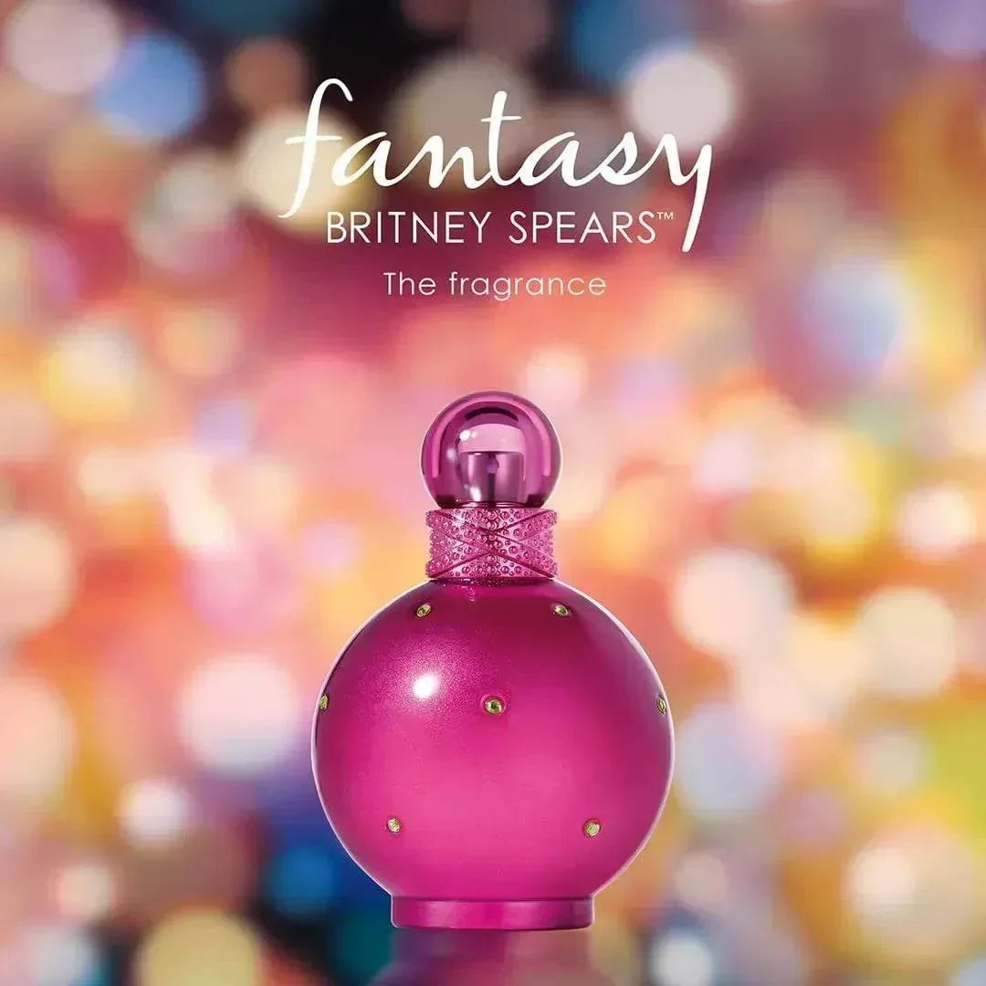 Britney Spears Fantasy fragrance bottle with pink spherical design and gem details