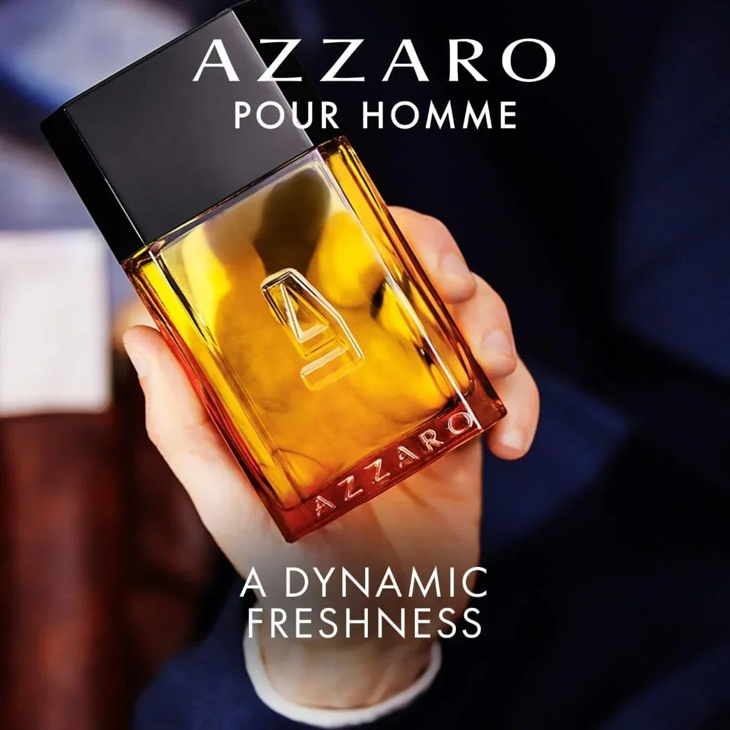 Azzaro Pour Homme Eau de Toilette 100ml fragrance bottle held in hand