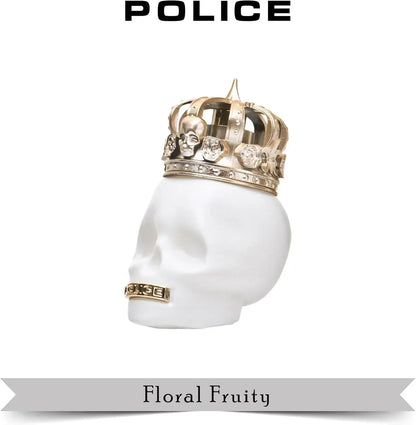 Police To Be The King Eau de Parfum 100ml skull bottle with gold crown cap