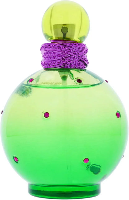 Paris Hilton Heiress Eau de Parfum 100ml fragrance bottle with green glass and purple embellishments