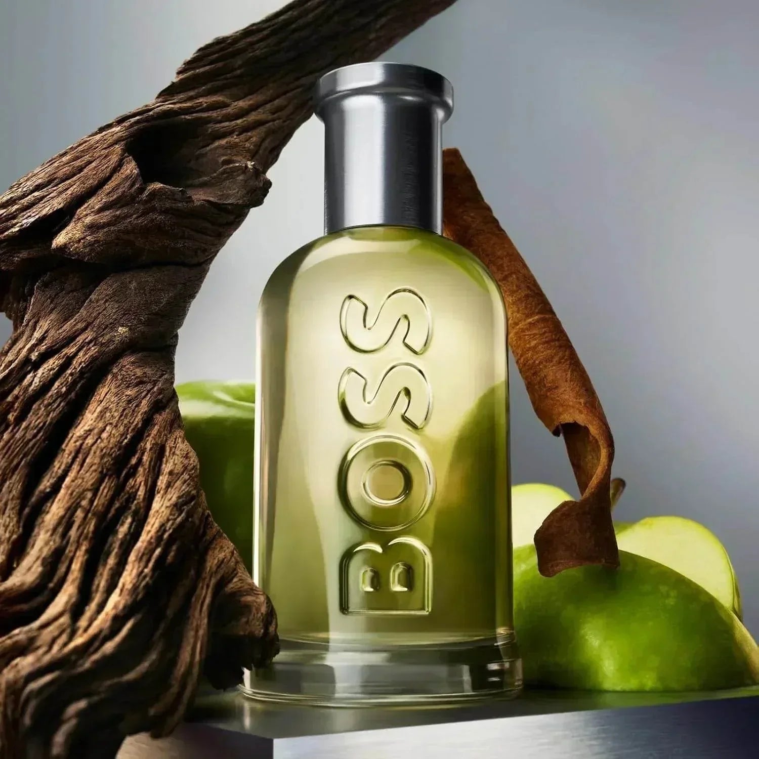 BOSS Bottled Green Eau de Parfum fragrance bottle with apple and wood