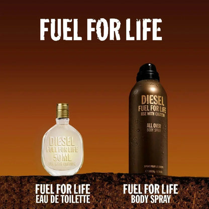 Diesel Fuel for Life Eau de Toilette and body spray bottle