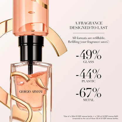Giorgio Armani Si EDP Intense 50ml refillable fragrance bottle with gold accents