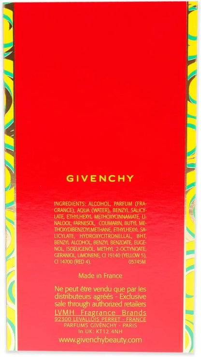 Givenchy fragrance retail box with ingredients and branding details visible