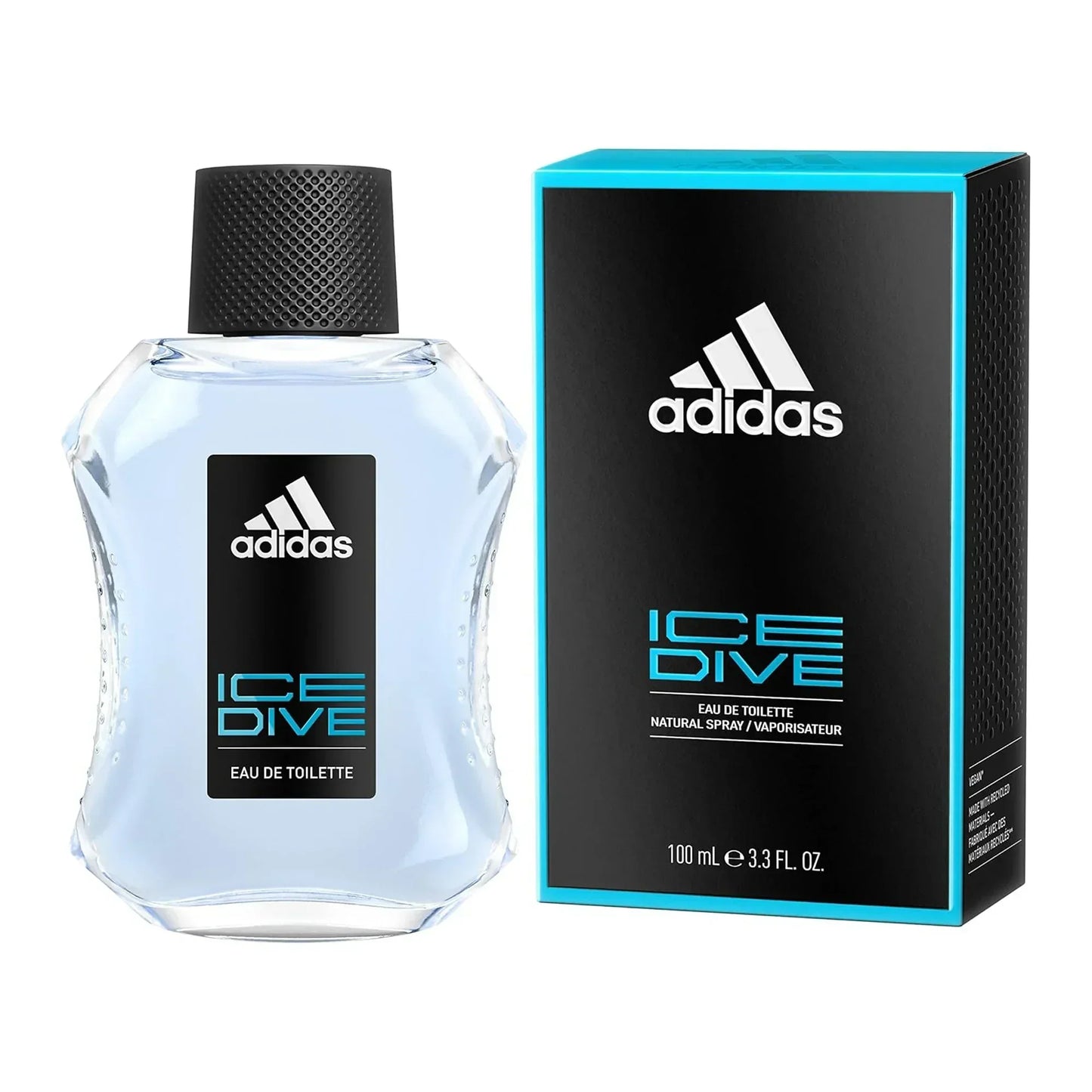 Adidas Ice Dive Eau de Toilette 100ml bottle with retail box