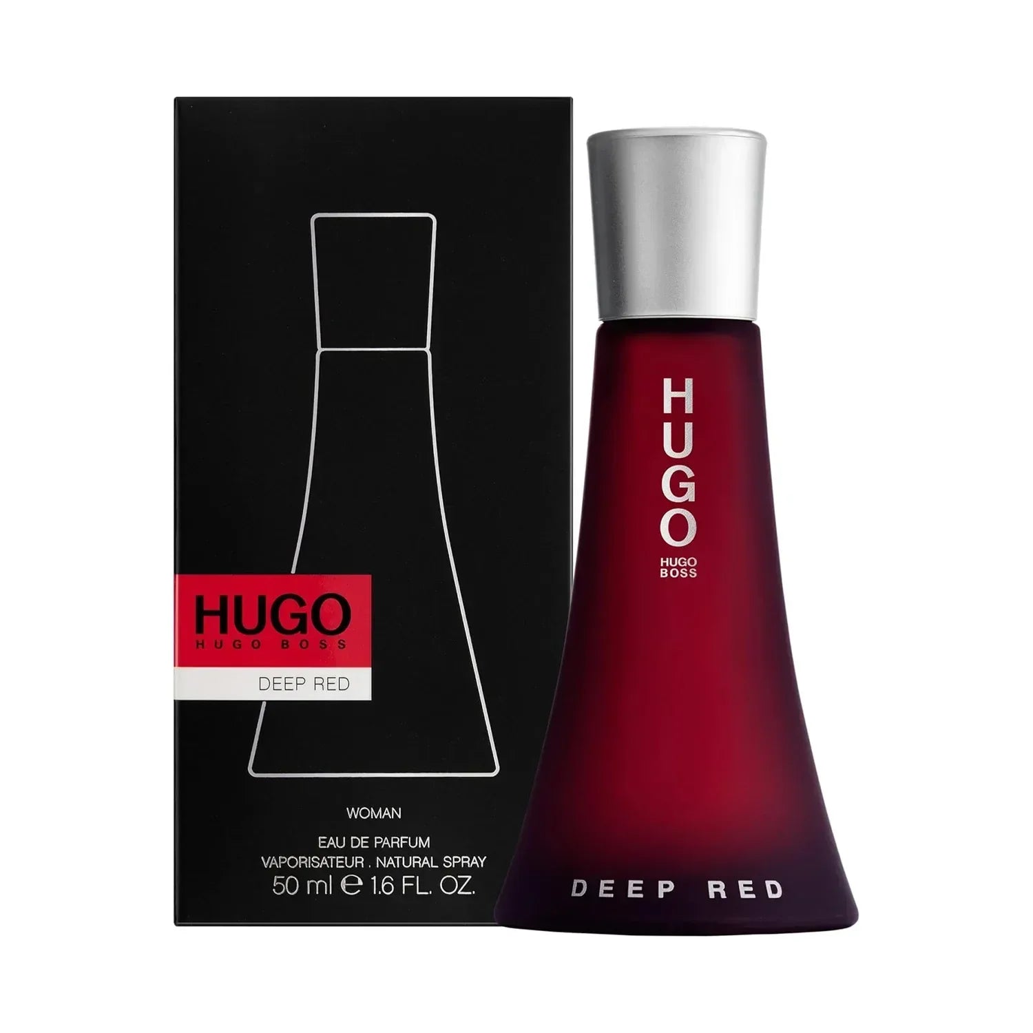 Hugo Boss Deep Red Eau de Parfum 50ml bottle with retail box