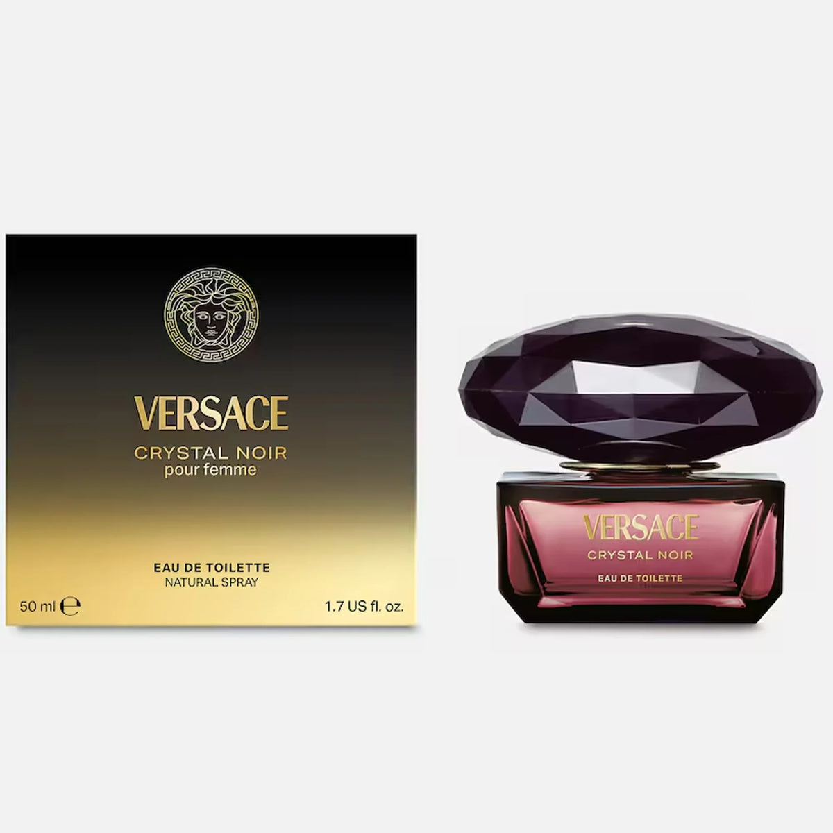 Versace Crystal Noir Eau De Toilette Spray 50ml bottle with retail box