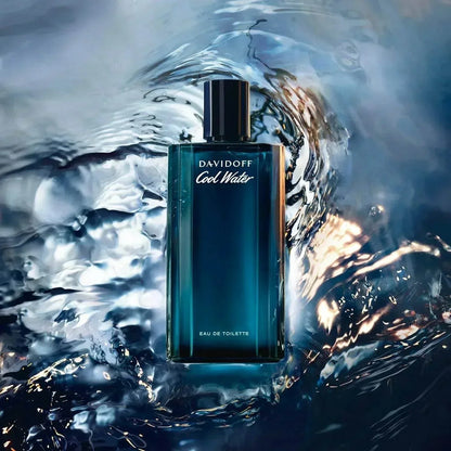 Davidoff Cool Water Eau de Toilette fragrance bottle in water