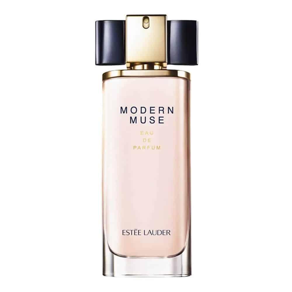 Estée Lauder Modern Muse perfume bottle on a white background