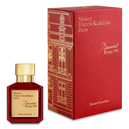 Maison Francis Kurkdjian Baccarat Rouge 540 perfume bottle and packaging on a white background
