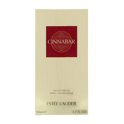 Estée Lauder Cinnabar perfume packaging on a white background