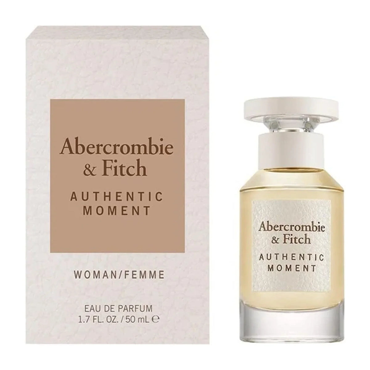 Abercrombie & Fitch Authentic Moment Eau de Parfum 50ml bottle with retail box
